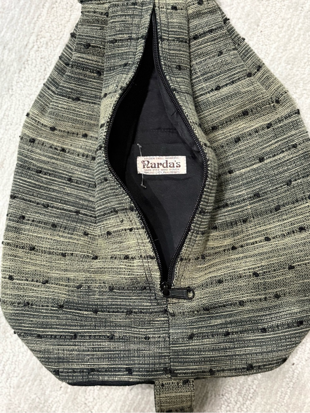Vintage Narda’s Handwoven Ikat Sling Bag Golden Shell Awardee Baguio Philippines